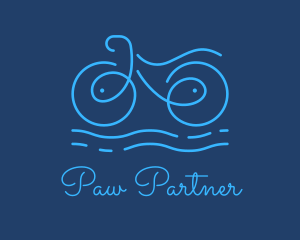 Blue Aqua Water Bike logo design