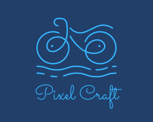 Blue Aqua Water Bike logo design