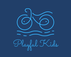 Blue Aqua Water Bike logo design