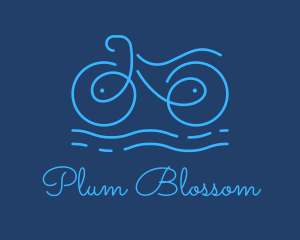 Blue Aqua Water Bike logo design