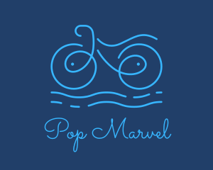 Blue Aqua Water Bike logo design