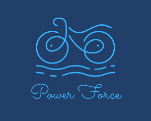 Blue Aqua Water Bike logo design