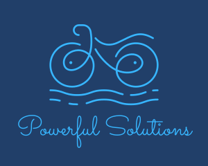 Blue Aqua Water Bike logo design