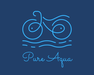 Blue Aqua Water Bike logo design