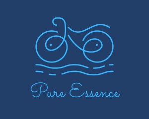 Blue Aqua Water Bike logo design