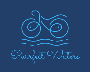 Blue Aqua Water Bike logo design