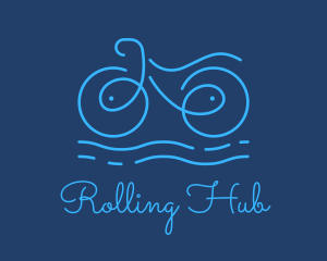 Blue Aqua Water Bike logo design