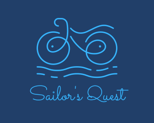 Blue Aqua Water Bike logo design