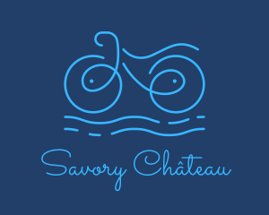 Blue Aqua Water Bike logo design