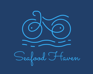 Blue Aqua Water Bike logo design