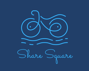 Blue Aqua Water Bike logo design