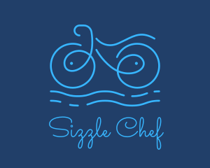 Blue Aqua Water Bike logo design