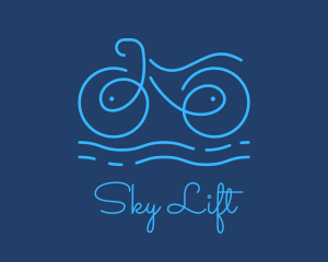 Blue Aqua Water Bike logo design