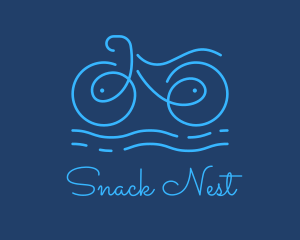 Blue Aqua Water Bike logo design