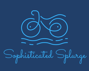 Blue Aqua Water Bike logo design