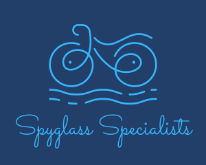 Blue Aqua Water Bike logo design