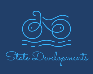 Blue Aqua Water Bike logo design