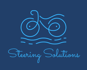 Blue Aqua Water Bike logo design