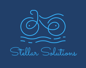 Blue Aqua Water Bike logo design