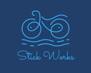 Blue Aqua Water Bike logo design