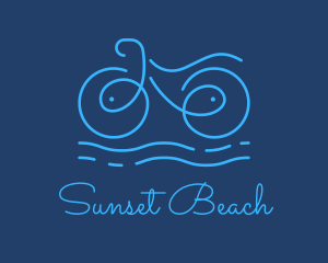 Blue Aqua Water Bike logo design