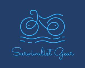 Blue Aqua Water Bike logo design