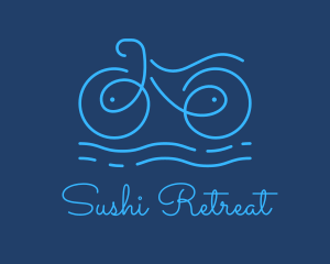 Blue Aqua Water Bike logo design