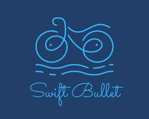 Blue Aqua Water Bike logo design