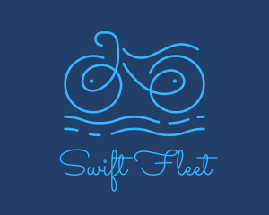 Blue Aqua Water Bike logo design