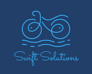 Blue Aqua Water Bike logo design