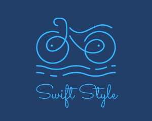 Blue Aqua Water Bike logo design