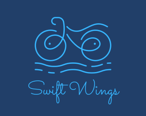 Blue Aqua Water Bike logo design