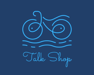 Blue Aqua Water Bike logo design