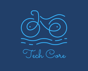 Blue Aqua Water Bike logo design