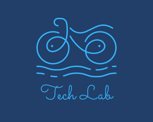 Blue Aqua Water Bike logo design