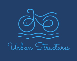 Blue Aqua Water Bike logo design