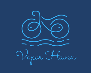 Blue Aqua Water Bike logo design