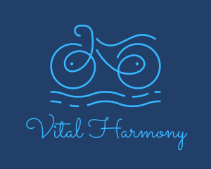 Blue Aqua Water Bike logo design