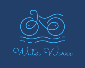 Blue Aqua Water Bike logo design