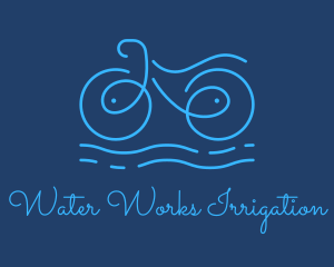 Blue Aqua Water Bike logo design