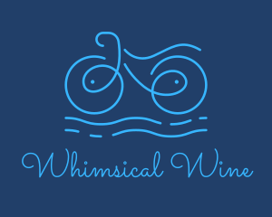 Blue Aqua Water Bike logo design