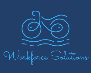 Blue Aqua Water Bike logo design