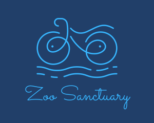 Blue Aqua Water Bike logo design