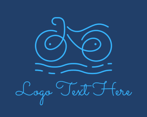 Cycling - Blue Aqua Water Bike logo design