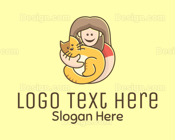 Pet Cat Person Logo