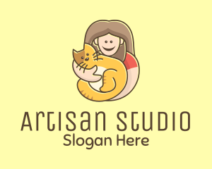 Pet Cat Person logo design