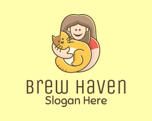 Pet Cat Person logo design