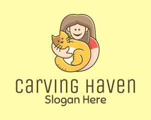 Pet Cat Person logo design