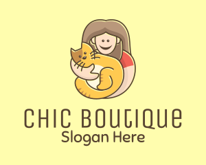 Pet Cat Person logo design