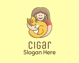 Pet Cat Person logo design